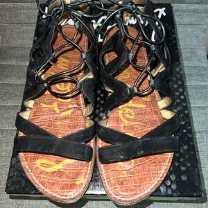 Gemma Black Suede Sandals